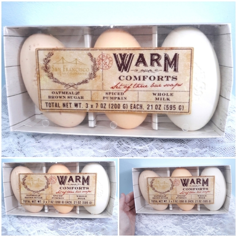 Lot 3 San Francisco Soap Co. Pumpkin Spice & Oatmeal 3 Bar Moisturizing Bath Set